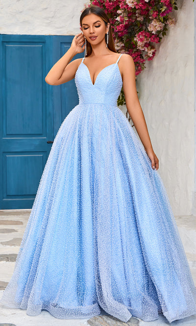 J'Adore Dresses J25033 - Sleeveless V-Neck Ballgown Special Occasion Dresses