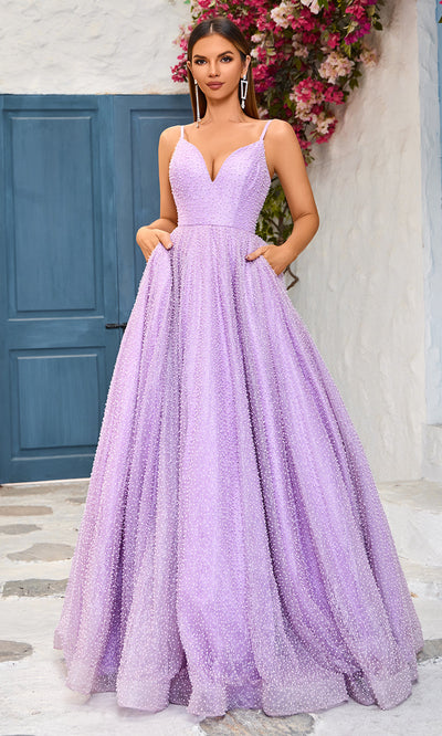 J'Adore Dresses J25033 - Sleeveless V-Neck Ballgown Special Occasion Dresses