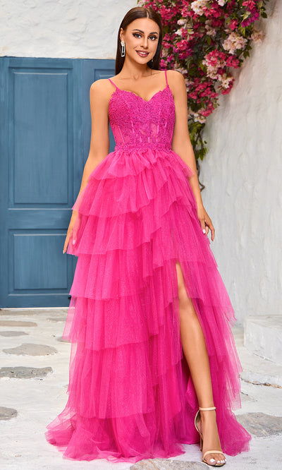 J'Adore Dresses J25040 - Sleeveless Ruffled Skirt Prom Gown Special Occasion Dresses