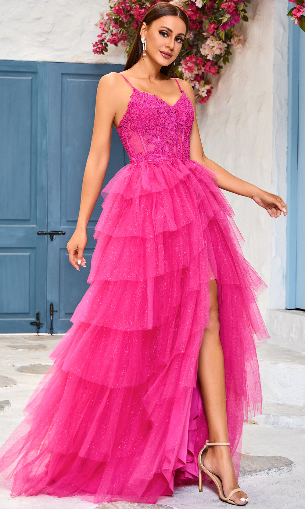 J'Adore Dresses J25040 - Sleeveless Ruffled Skirt Prom Gown Special Occasion Dresses