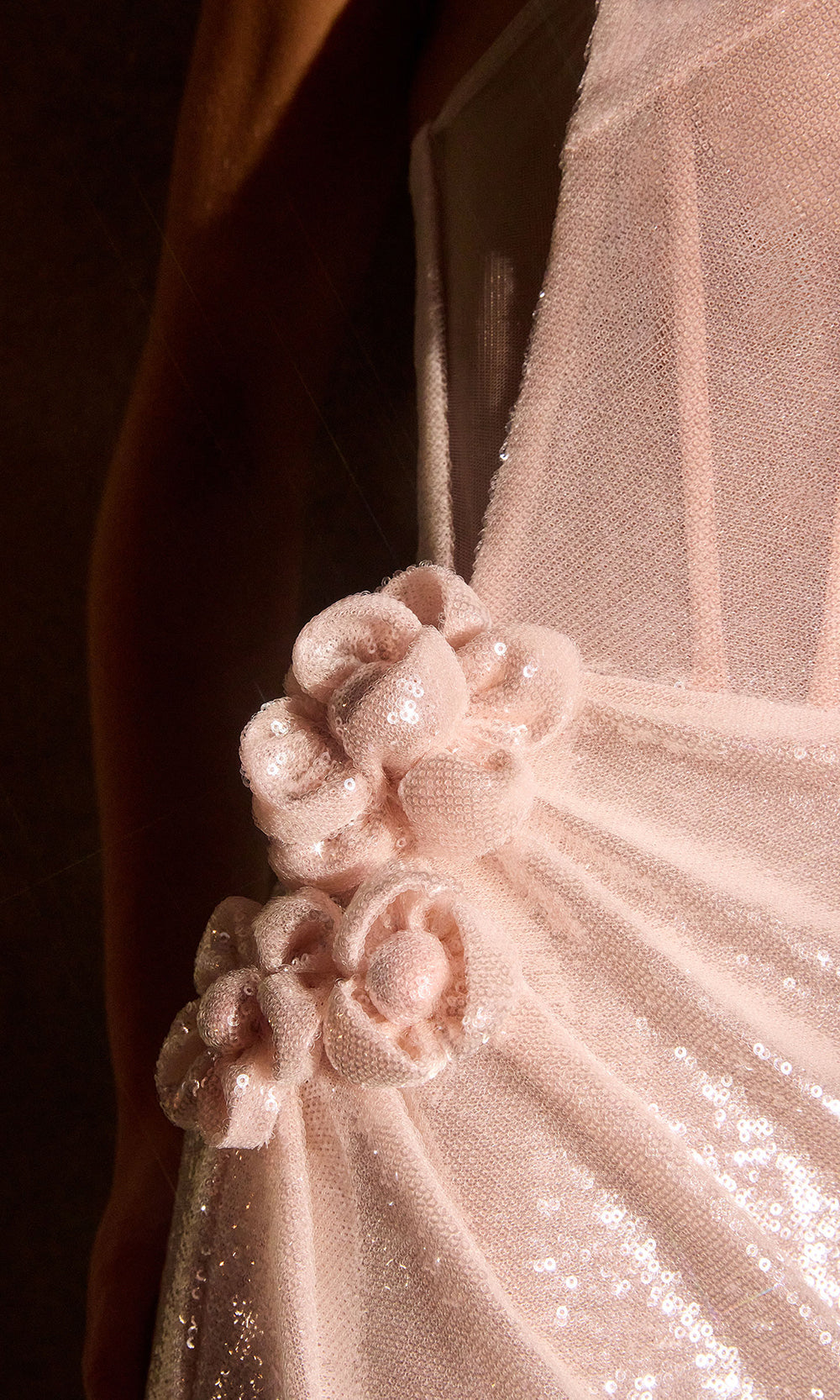 Ladivine J905 - Straight Across Neck Fully Sequin Gown Prom Dresses in Pink