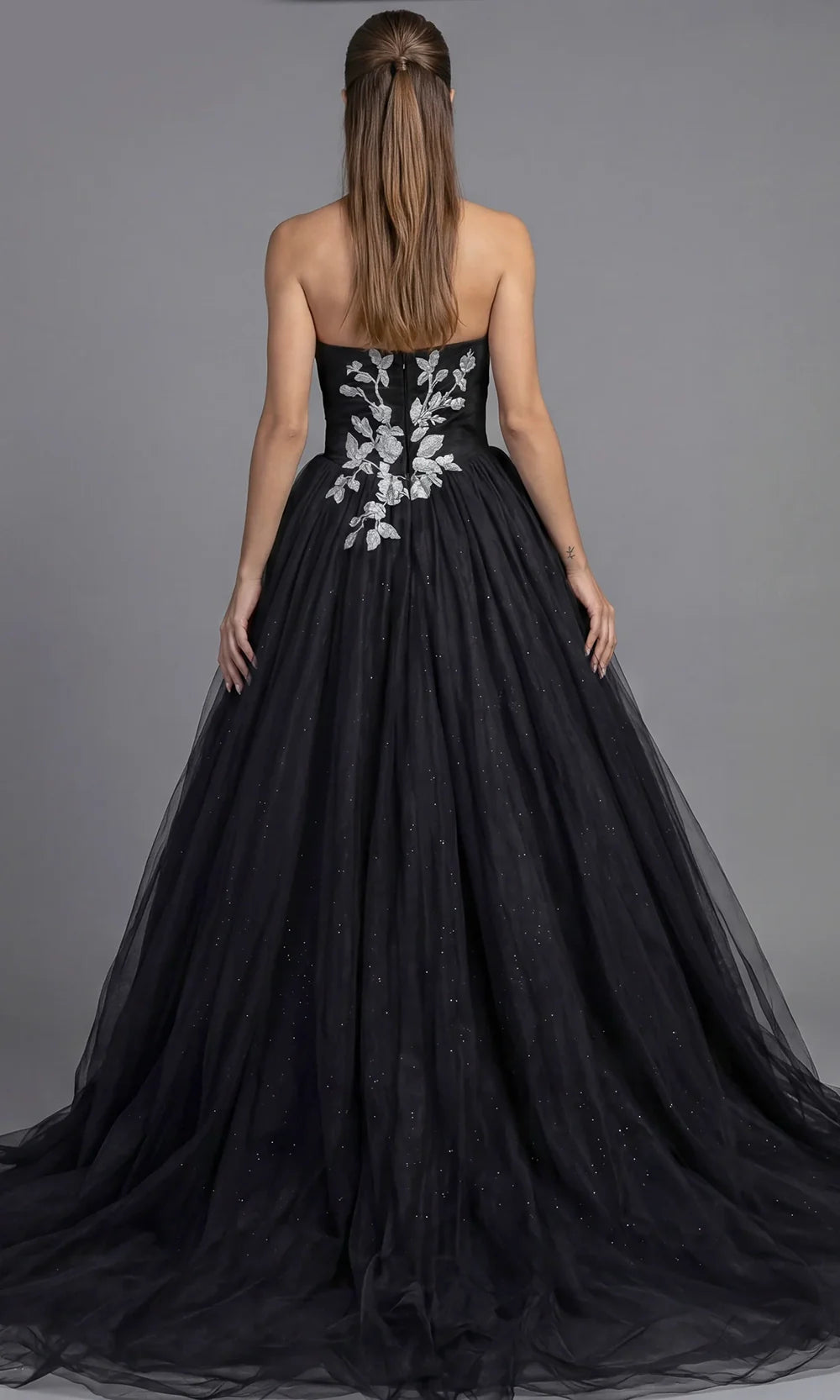 Jovani Bridal JB43233 - Sweetheart Applique Layered Gown Wedding Dresses  in Black Ivory