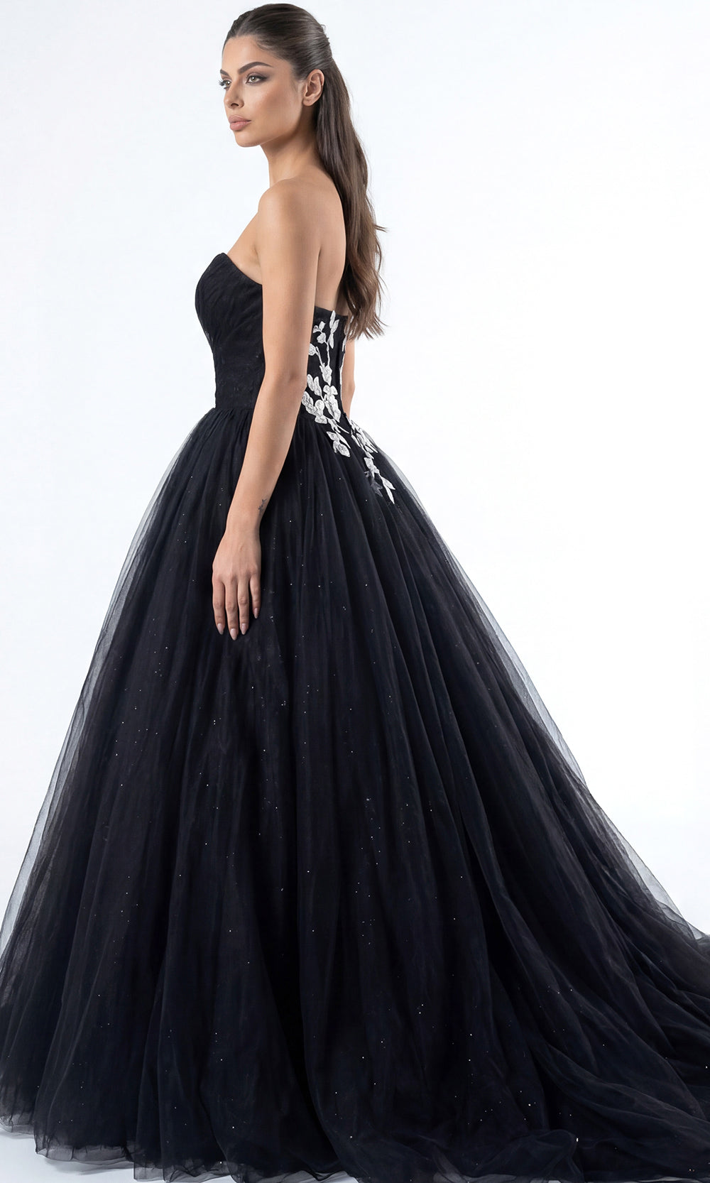 Jovani Bridal JB43233 - Sweetheart Applique Layered Gown Wedding Dresses  in Black Ivory