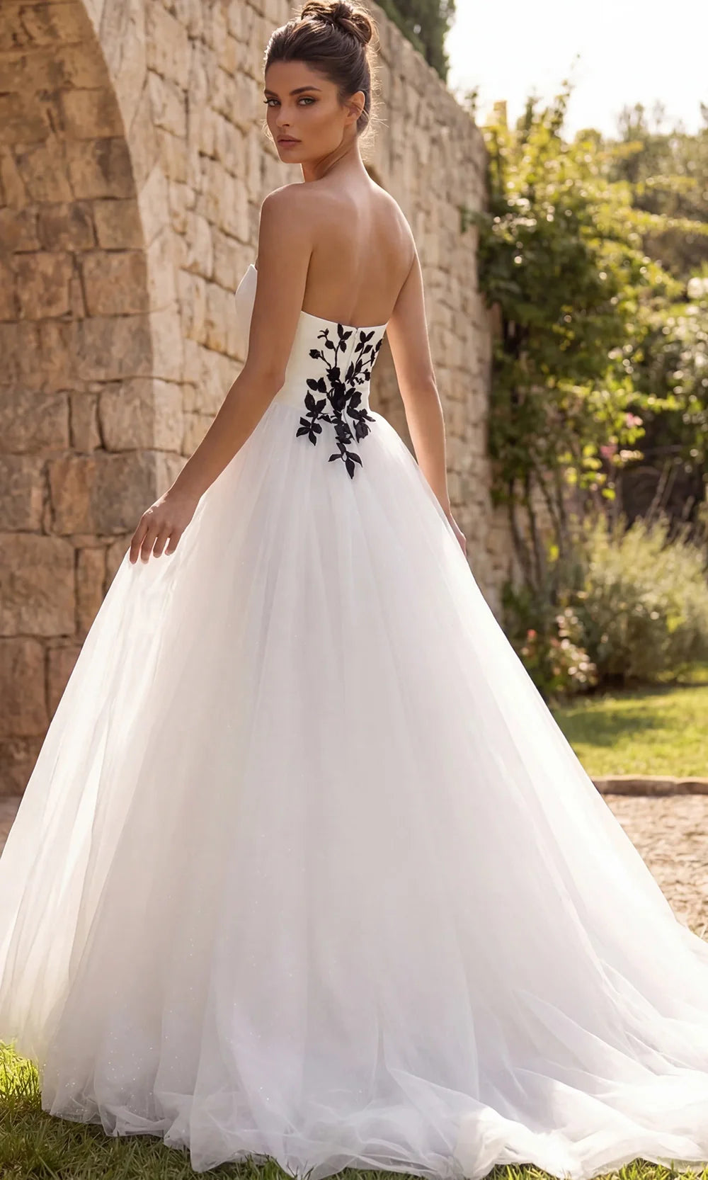 Jovani Bridal JB43233 - Sweetheart Applique Layered Gown Wedding Dresses  in Ivory Black