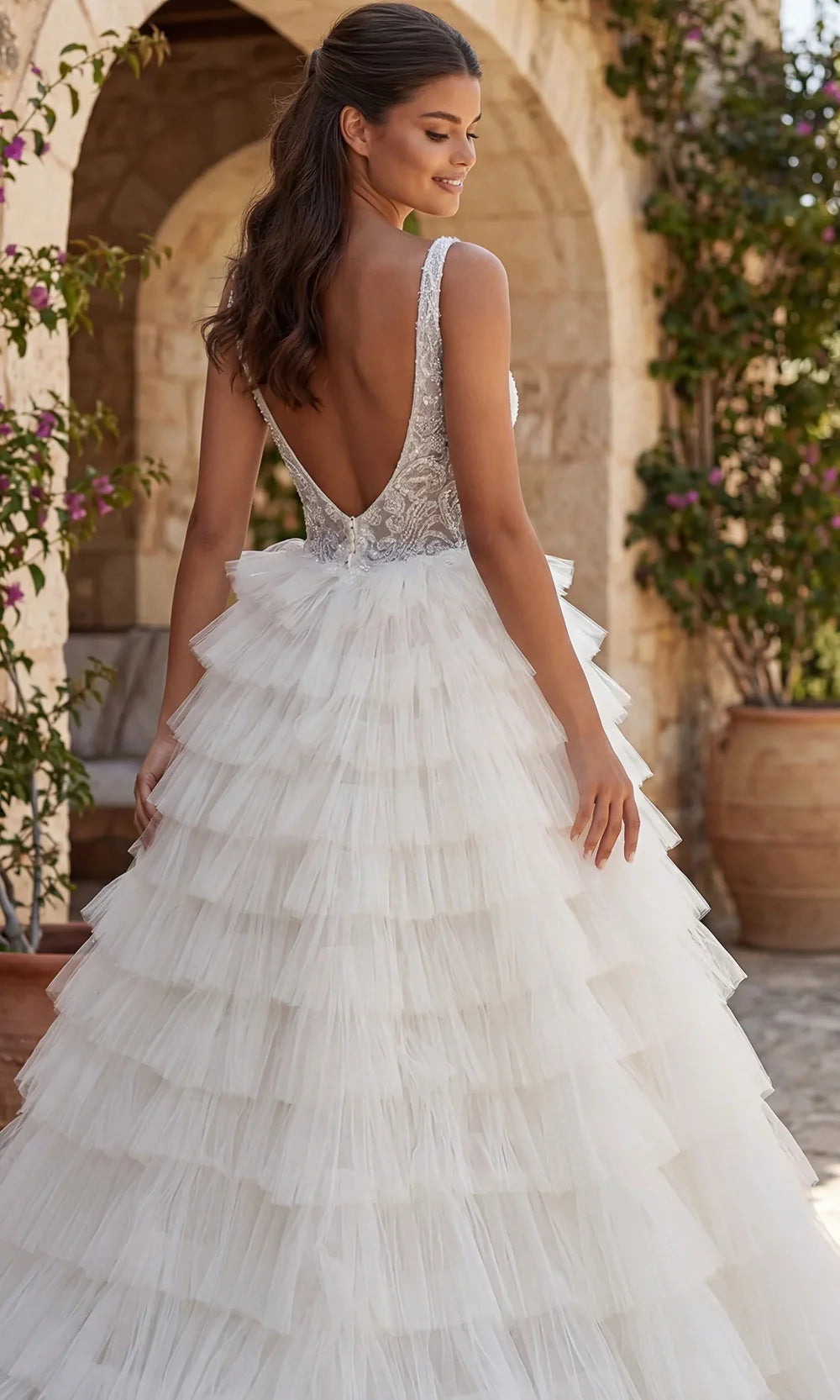 Jovani Bridal JB43318 - Embellished Sleeveless Ballgown with Ruffles Wedding Dresses  in Ivory Sand