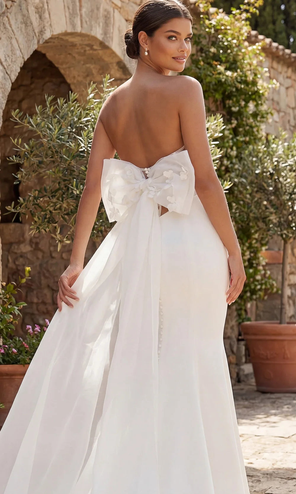 Jovani Bridal JB45113 - Sweetheart Long Gown with Statement Bow Wedding Dresses  in Off White