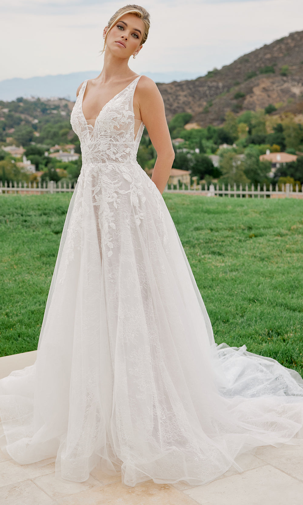 Nox Anabel JE1060L - lunging Neckline Lace Bridal Gown Wedding Dresses