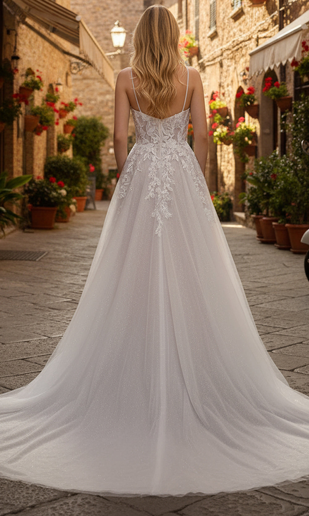 Nox Anabel JE1072L - Plunging V Neck Lace Bridal Dress Wedding Dresses