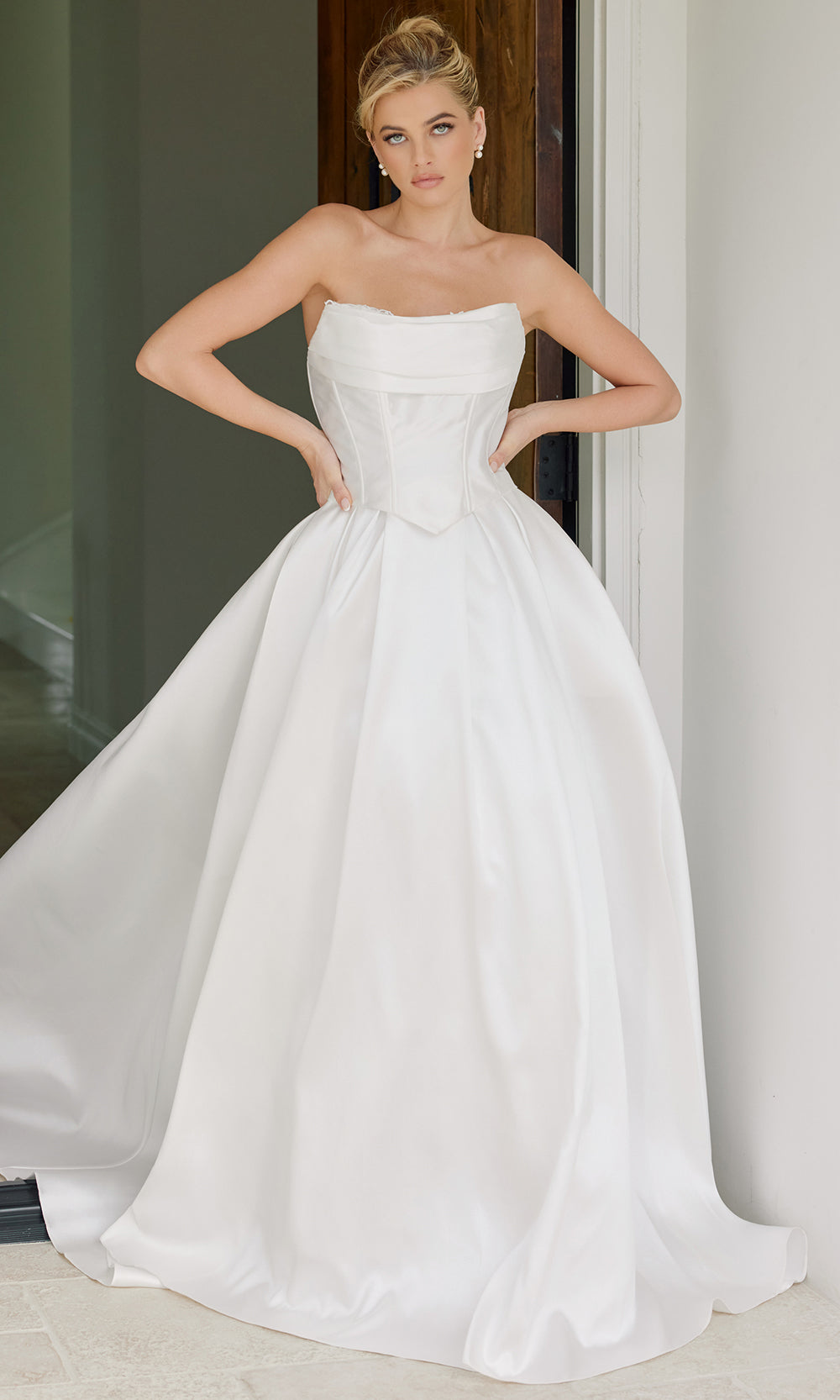 Nox Anabel JE1073 - Lace Applique A-Line Bridal Gown Wedding Dresses