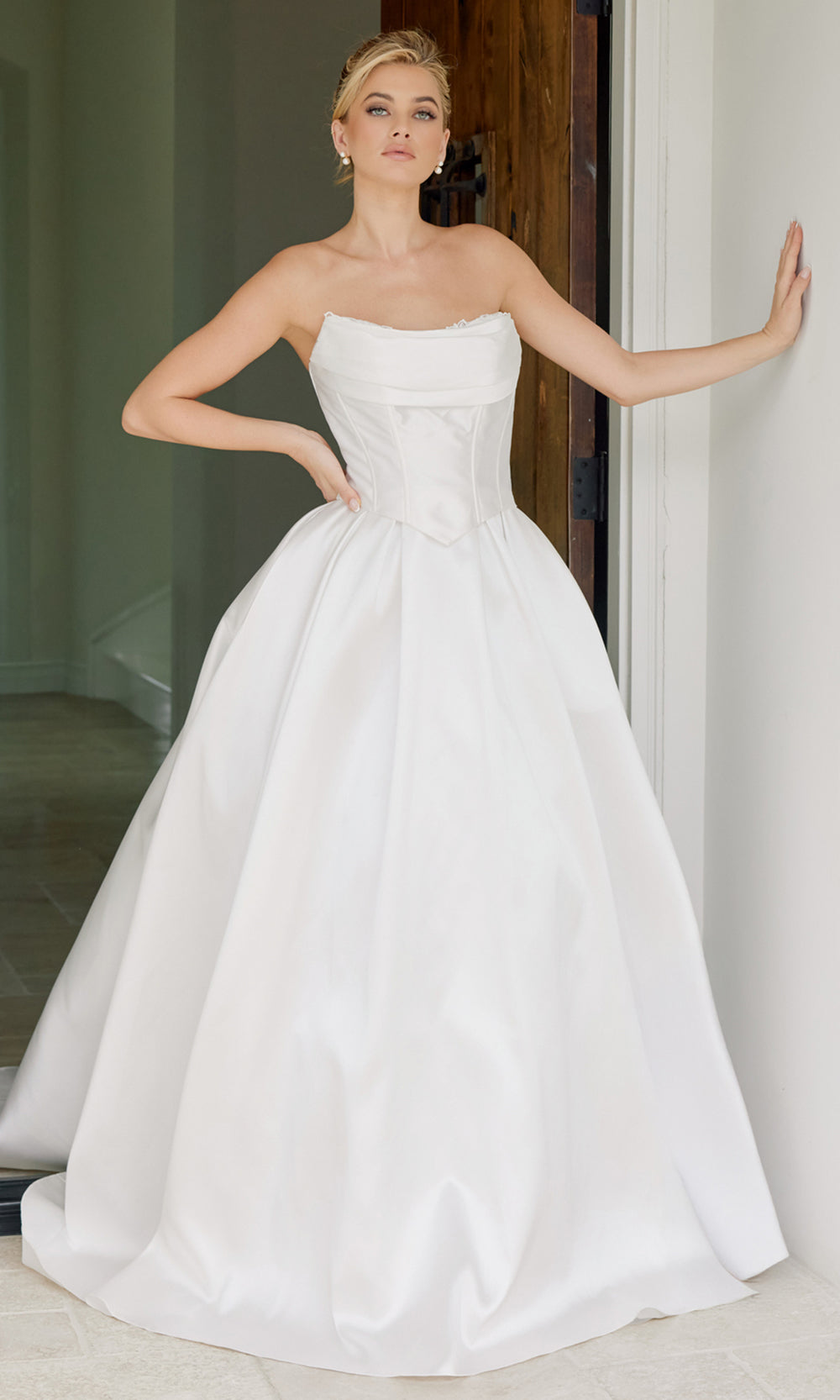 Nox Anabel JE1073 - Lace Applique A-Line Bridal Gown Wedding Dresses