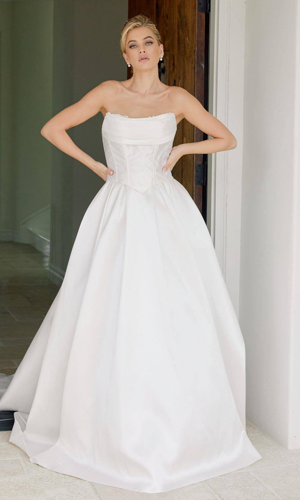 Nox Anabel JE1073 - Lace Applique A-Line Bridal Gown Wedding Dresses