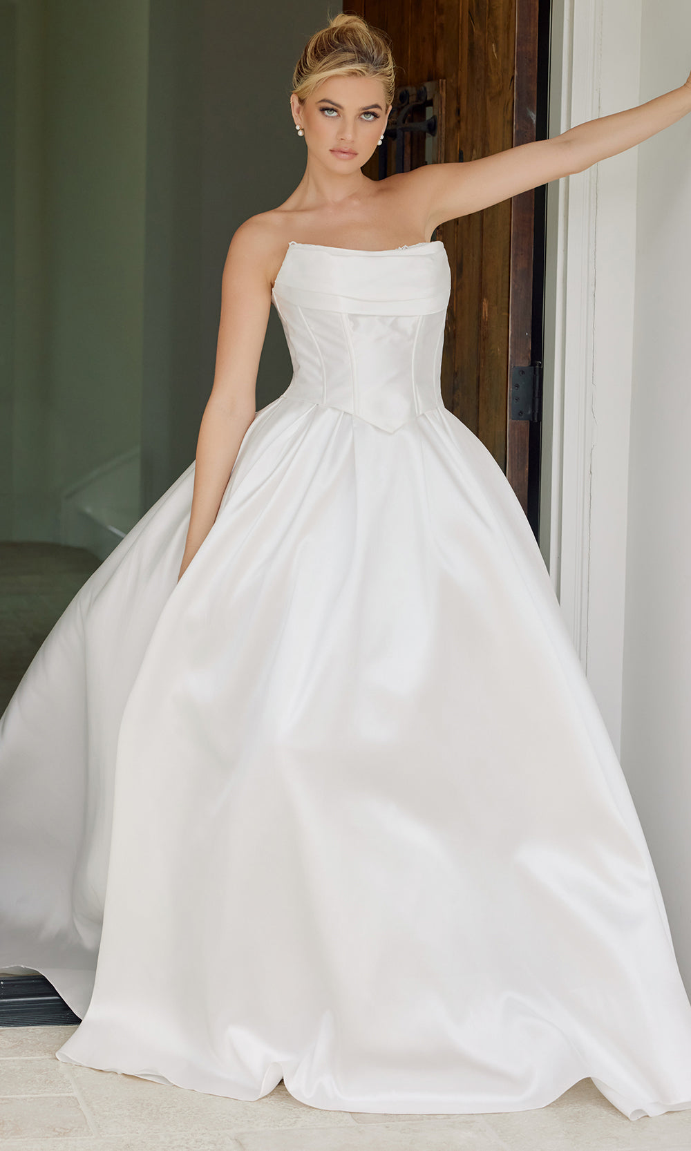Nox Anabel JE1073 - Lace Applique A-Line Bridal Gown Wedding Dresses