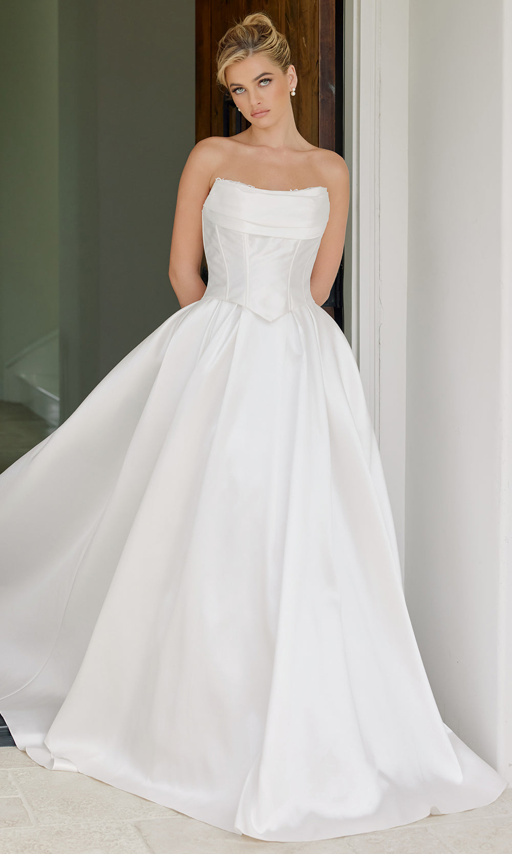 Nox Anabel JE1073 - Lace Applique A-Line Bridal Gown Wedding Dresses