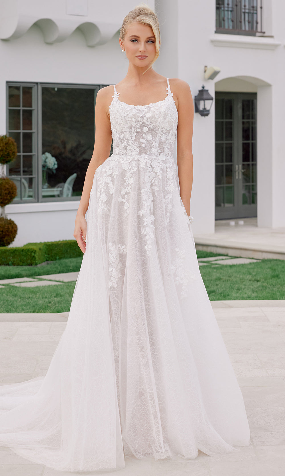 Nox Anabel JE1074L - Illusion Bodice Tulle Wedding Dress Wedding Dresses