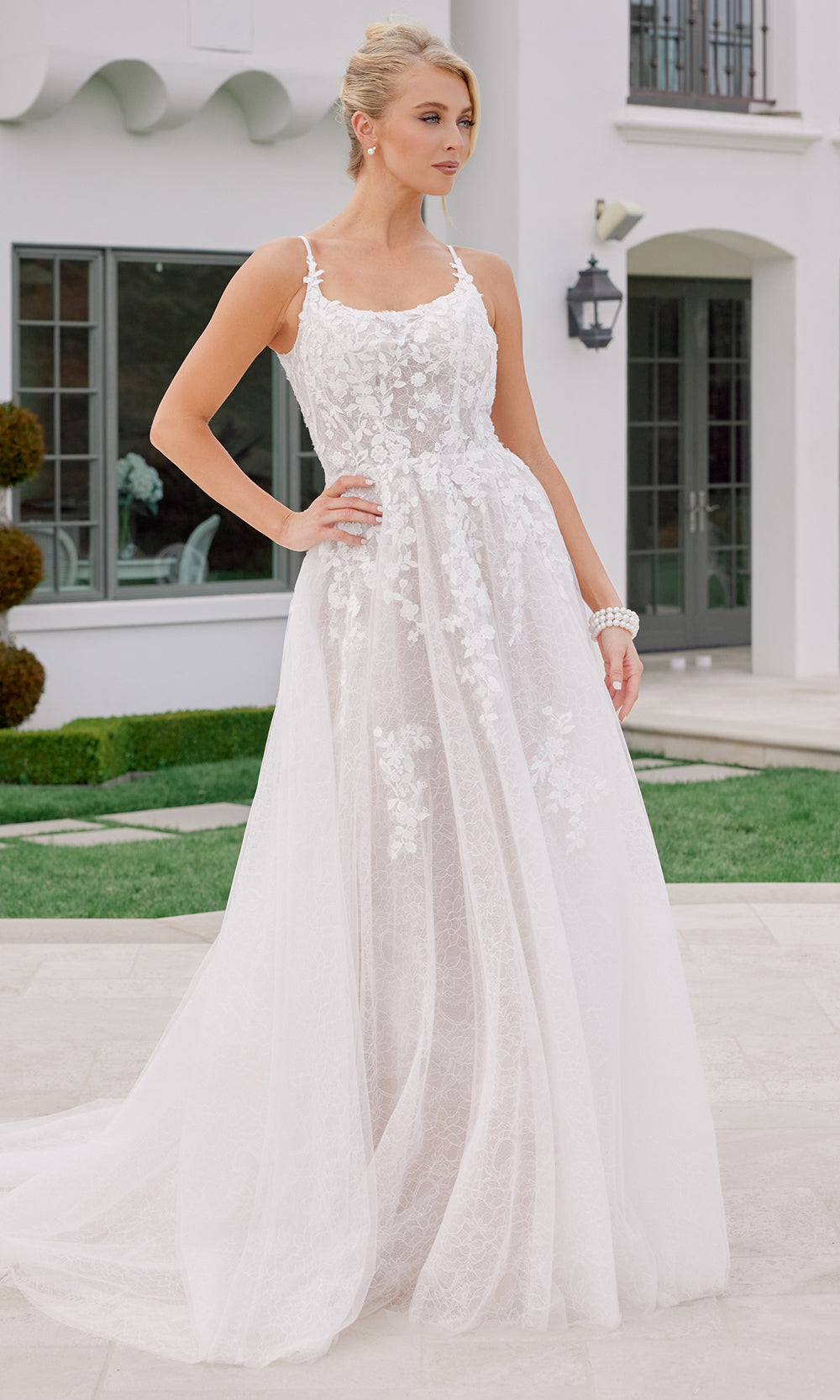 Nox Anabel JE1074L - Illusion Bodice Tulle Wedding Dress Wedding Dresses