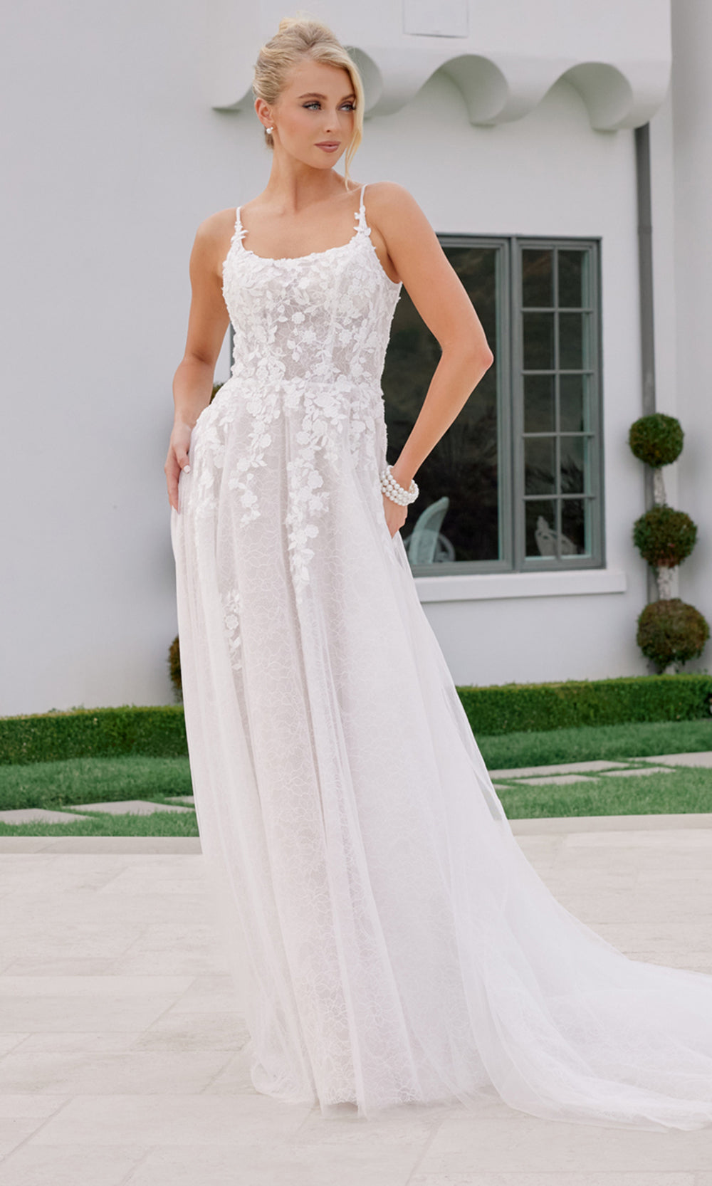 Nox Anabel JE1074L - Illusion Bodice Tulle Wedding Dress Wedding Dresses