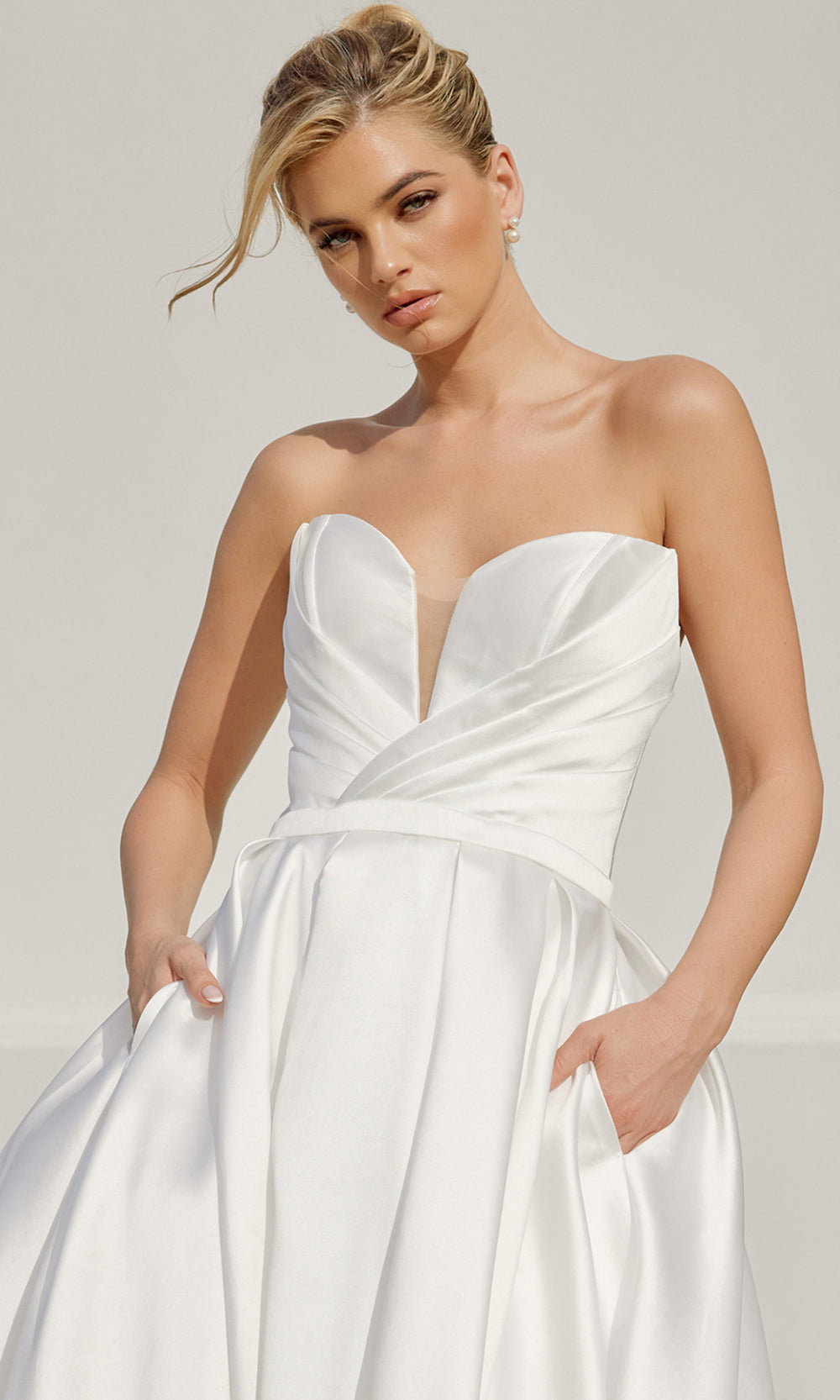 Nox Anabel JE1075 - Modern Strapless Bridal Ball Gown Wedding Dresses