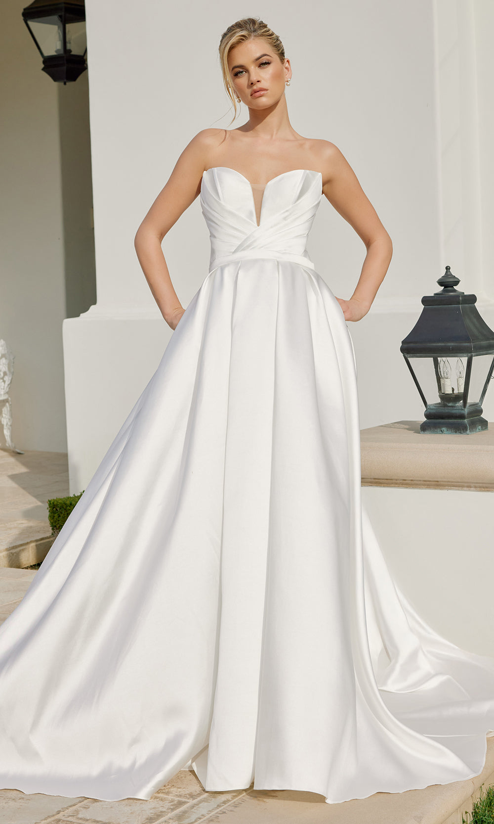 Nox Anabel JE1075 - Modern Strapless Bridal Ball Gown Wedding Dresses