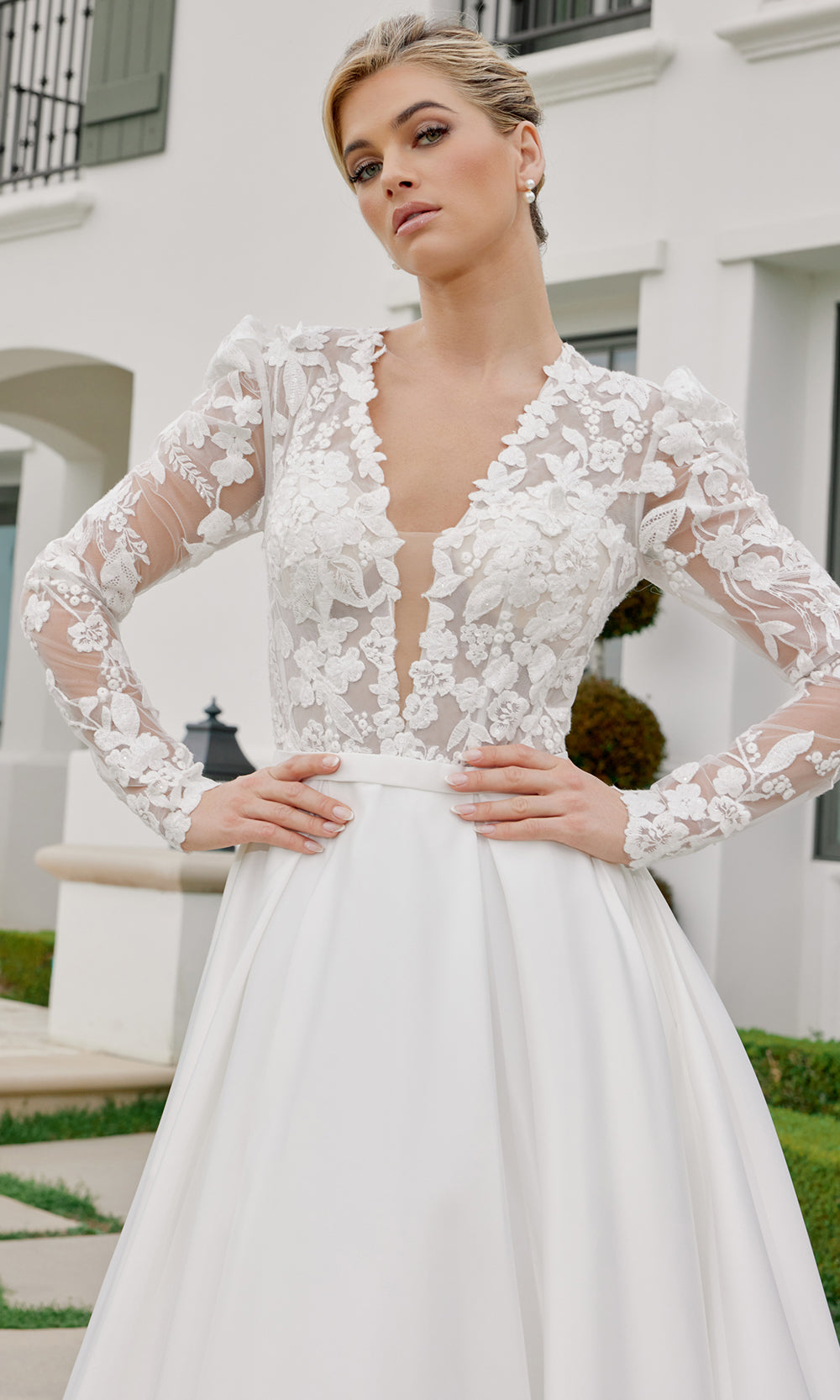 Nox Anabel JE1078 - Floral Applique Bridal Ball Gown Wedding Dresses