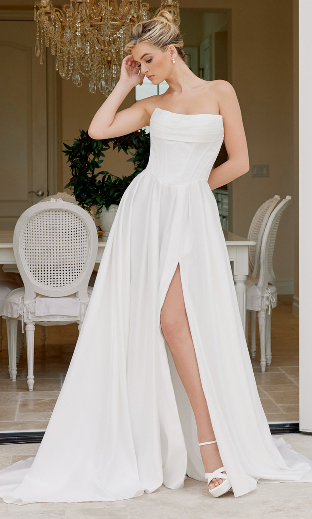 Nox Anabel JE1082 - Strapless Gown with Front Slit Wedding Dresses