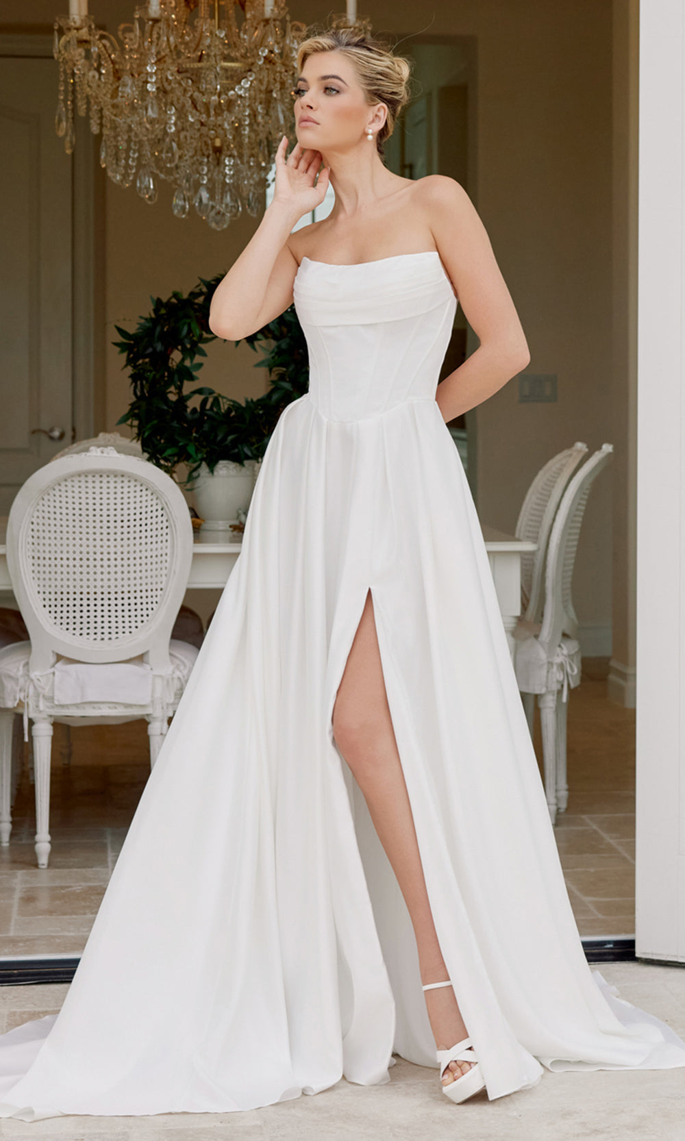 Nox Anabel JE1082 - Strapless Gown with Front Slit Wedding Dresses