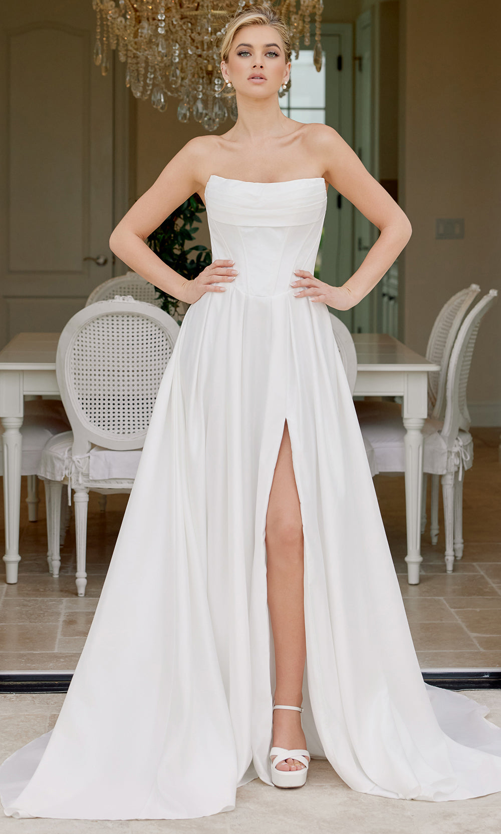 Nox Anabel JE1082 - Strapless Gown with Front Slit Wedding Dresses