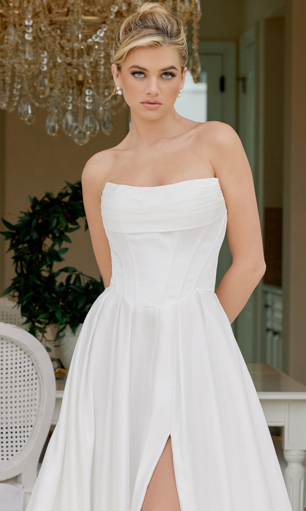 Nox Anabel JE1082 - Strapless Gown with Front Slit Wedding Dresses