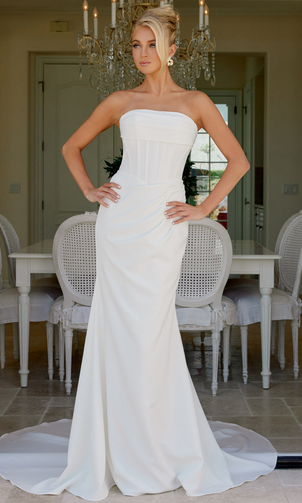 Nox Anabel JE1084 - Minimalist Strapless Wedding Gown Wedding Dresses