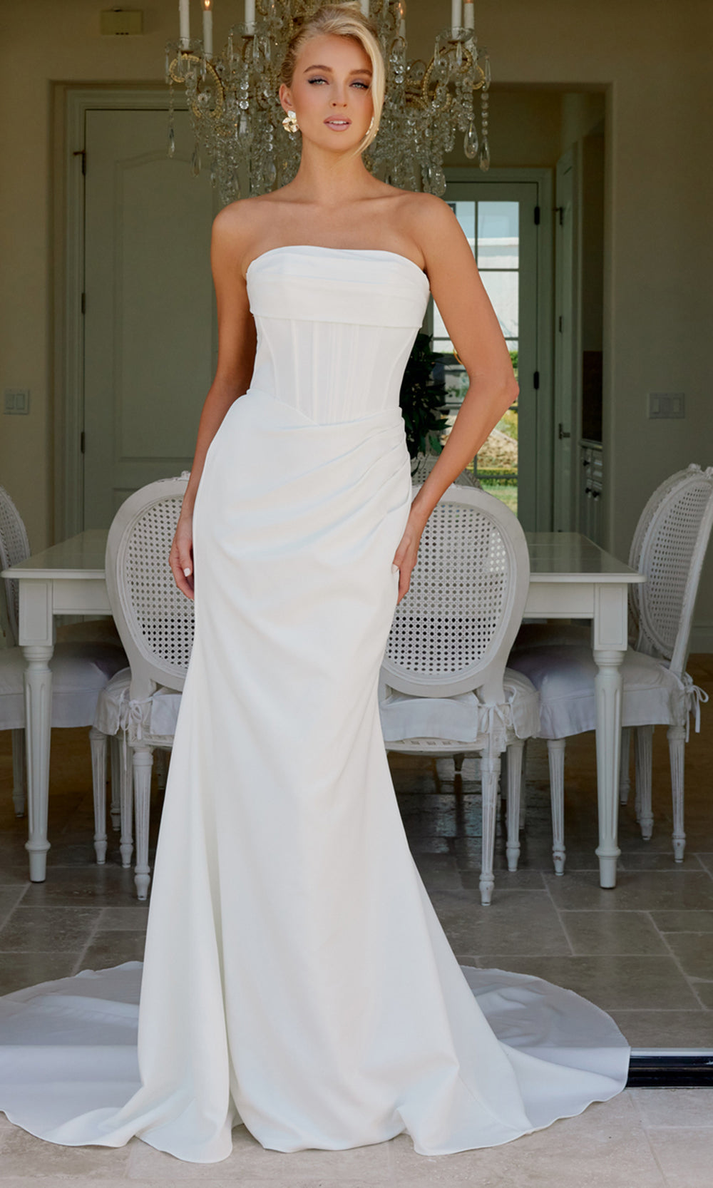 Nox Anabel JE1084 - Minimalist Strapless Wedding Gown Wedding Dresses
