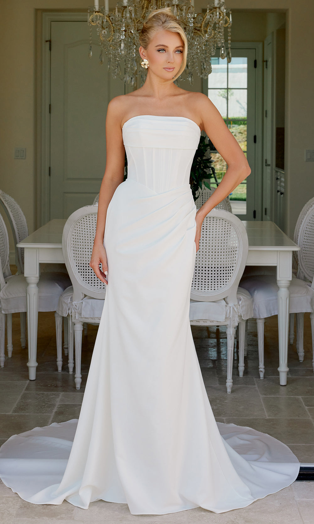 Nox Anabel JE1084 - Minimalist Strapless Wedding Gown Wedding Dresses