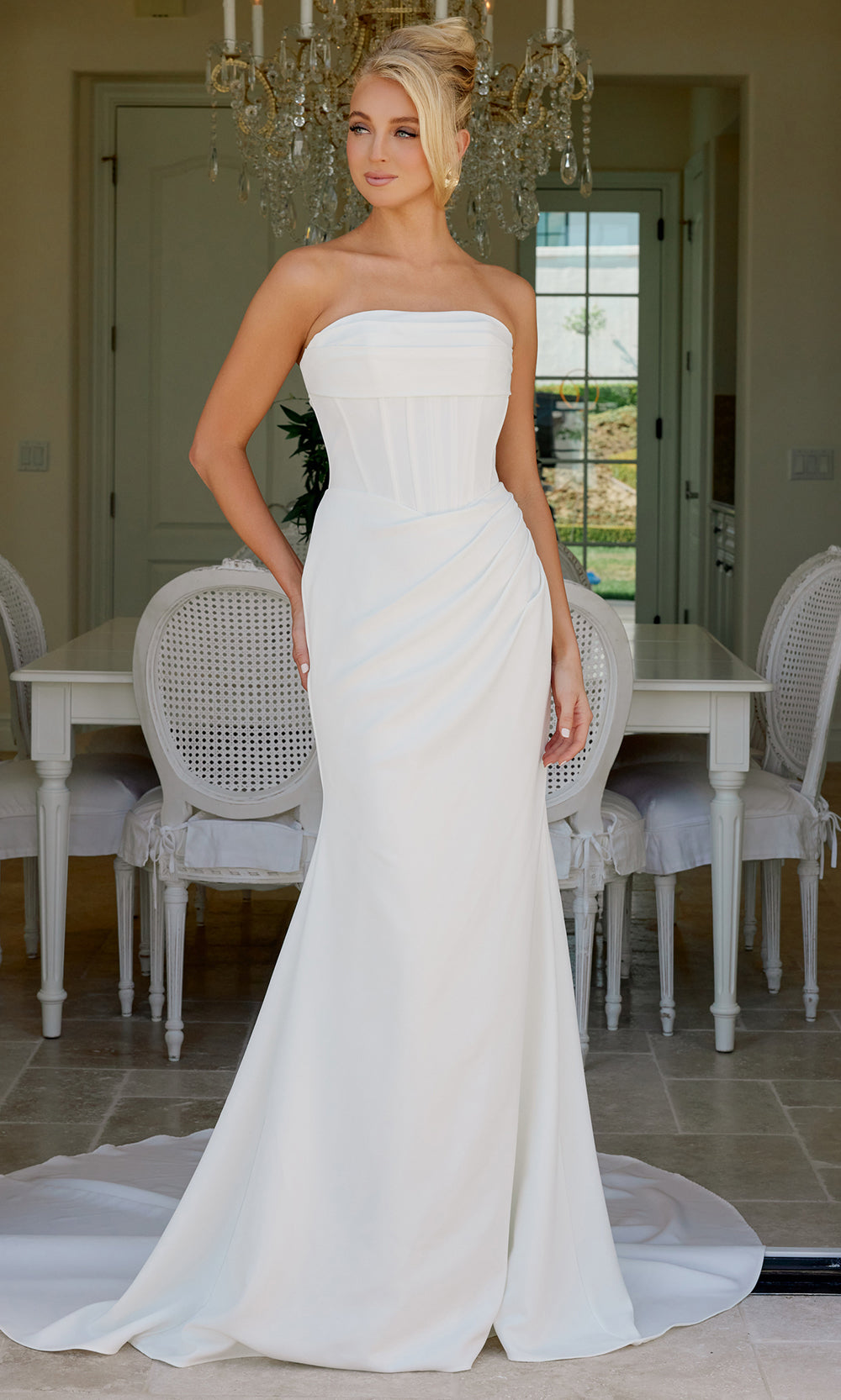 Nox Anabel JE1084 - Minimalist Strapless Wedding Gown Wedding Dresses