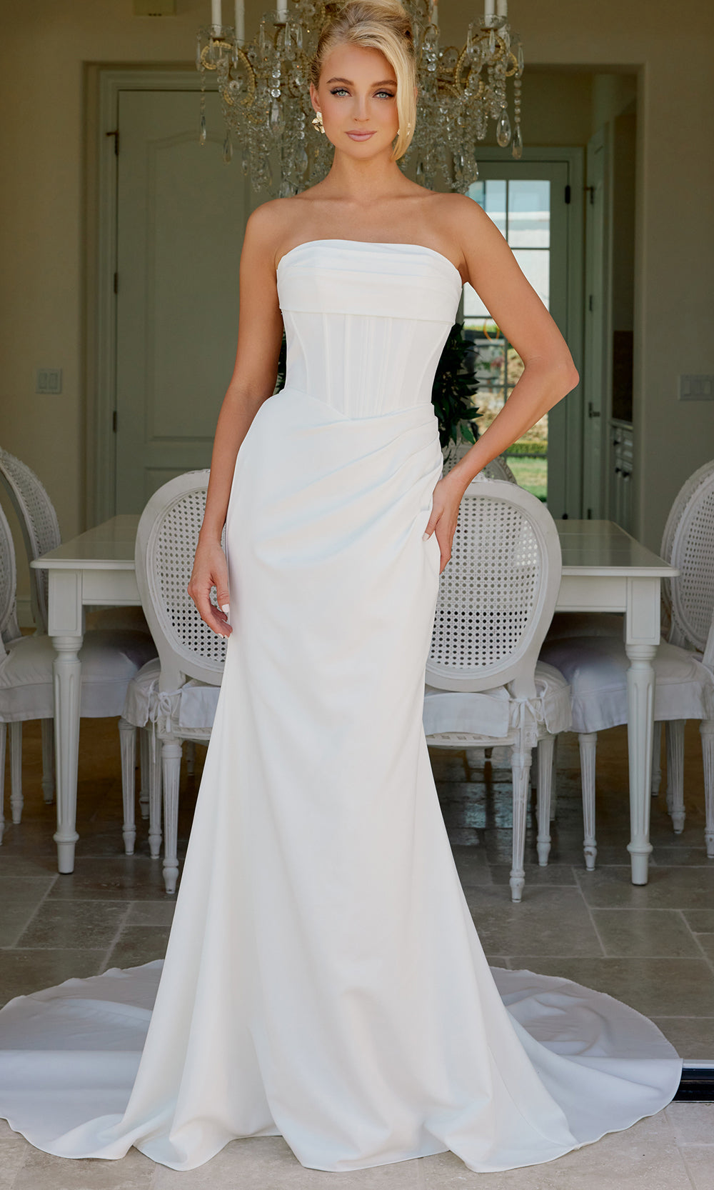Nox Anabel JE1084 - Minimalist Strapless Wedding Gown Wedding Dresses