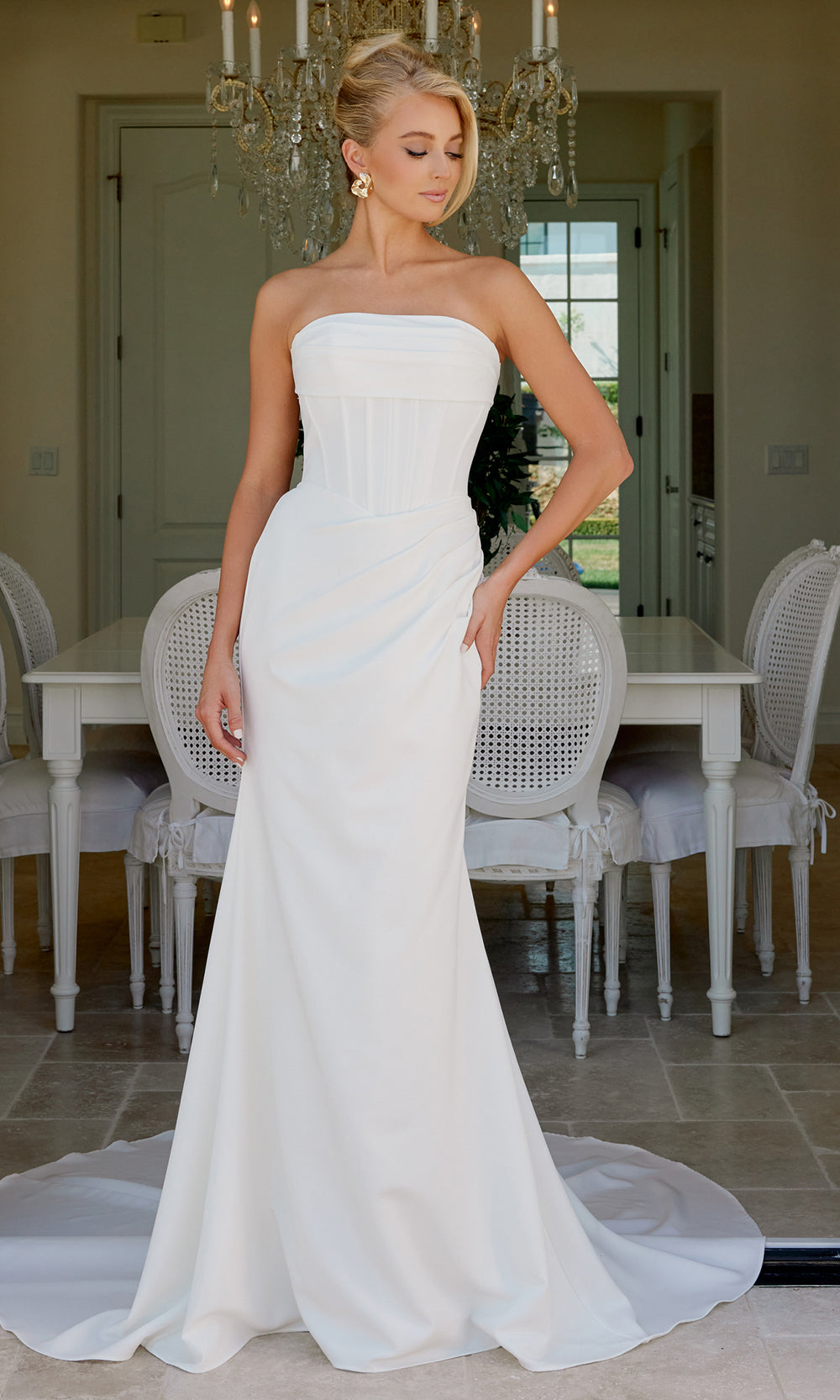 Nox Anabel JE1084 - Minimalist Strapless Wedding Gown Wedding Dresses