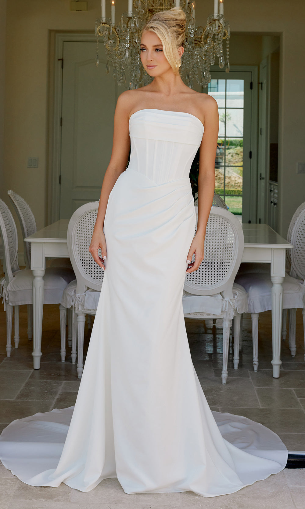 Nox Anabel JE1084 - Minimalist Strapless Wedding Gown Wedding Dresses