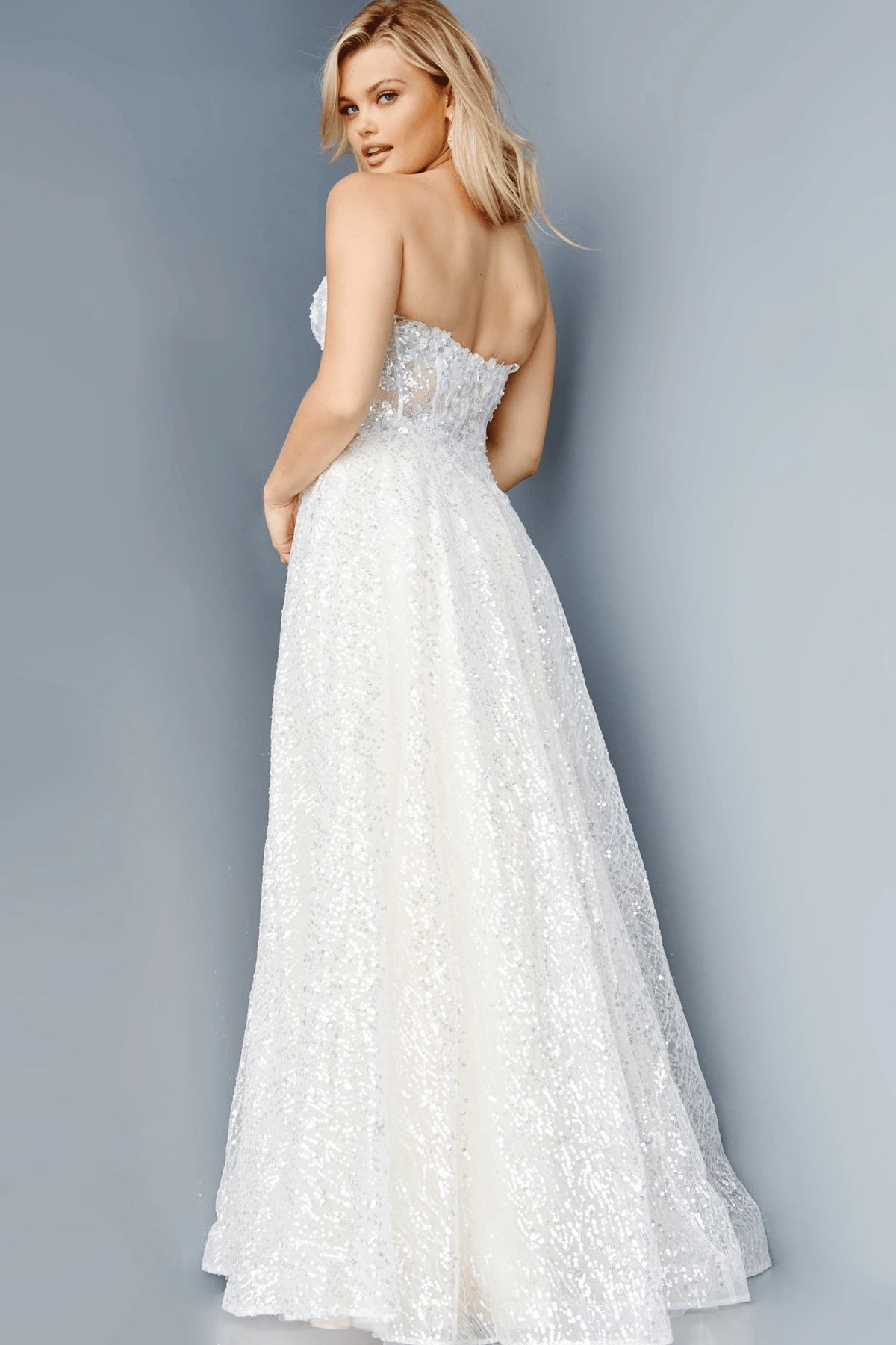 Jovani 08417 - Applique Corset Prom Dress