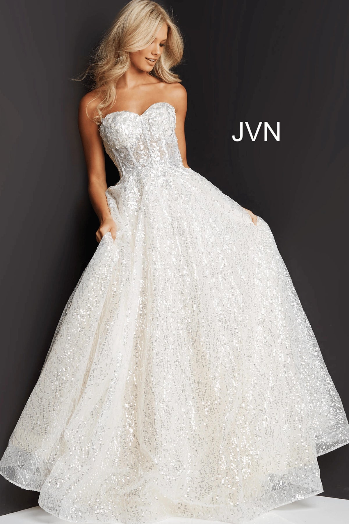 Jovani 08417 - Applique Corset Prom Dress