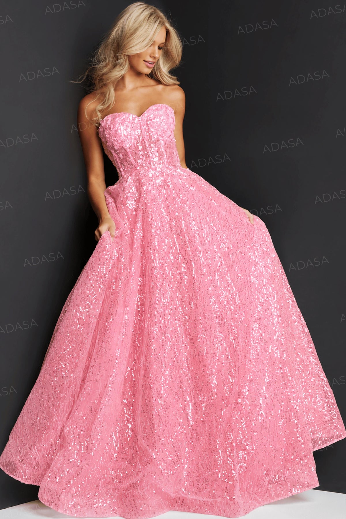 Jovani 08417 - Applique Corset Prom Dress