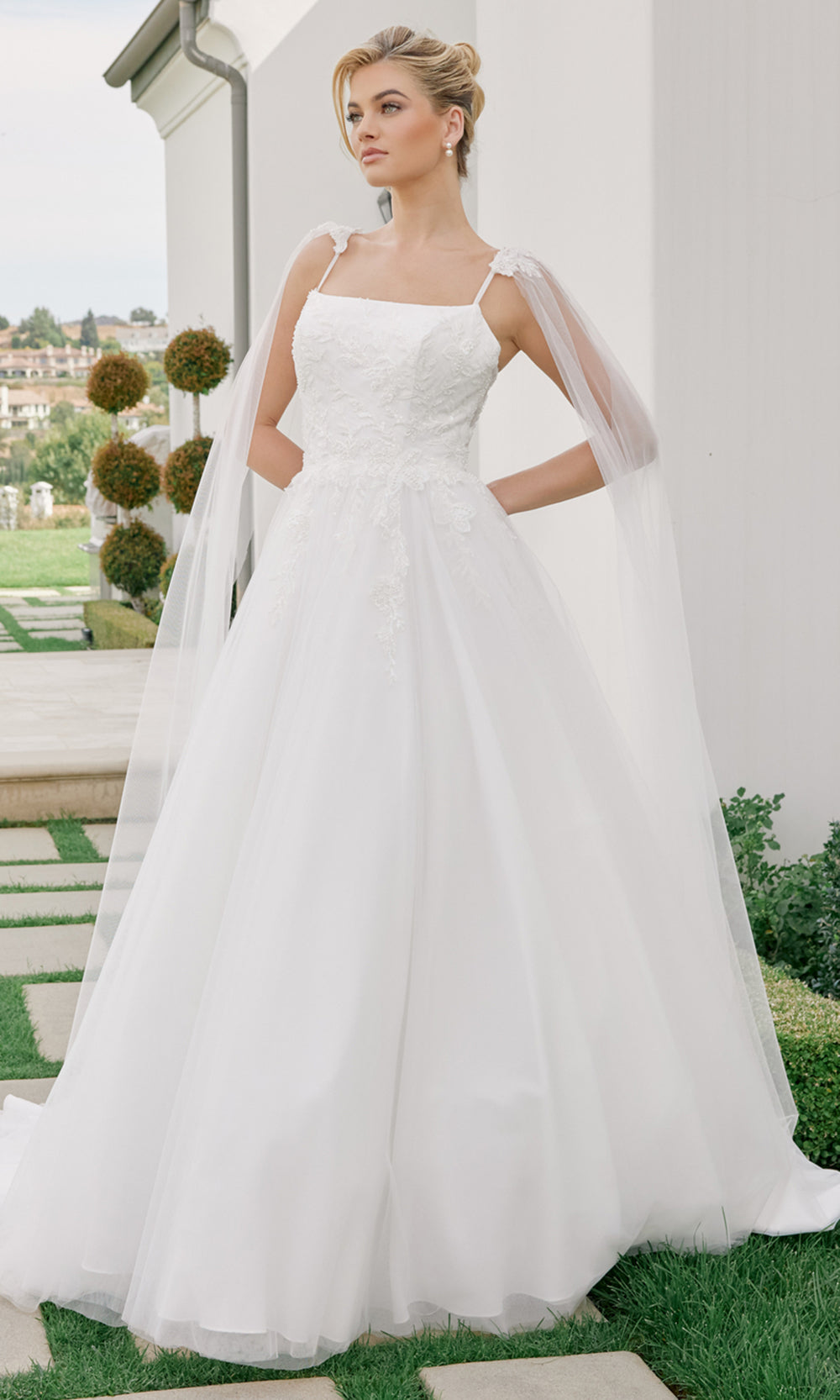 Nox Anabel JW1052 - Square Neck Lace Wedding Dress Wedding Dresses