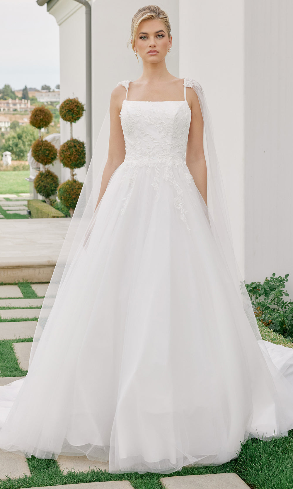 Nox Anabel JW1052 - Square Neck Lace Wedding Dress Wedding Dresses