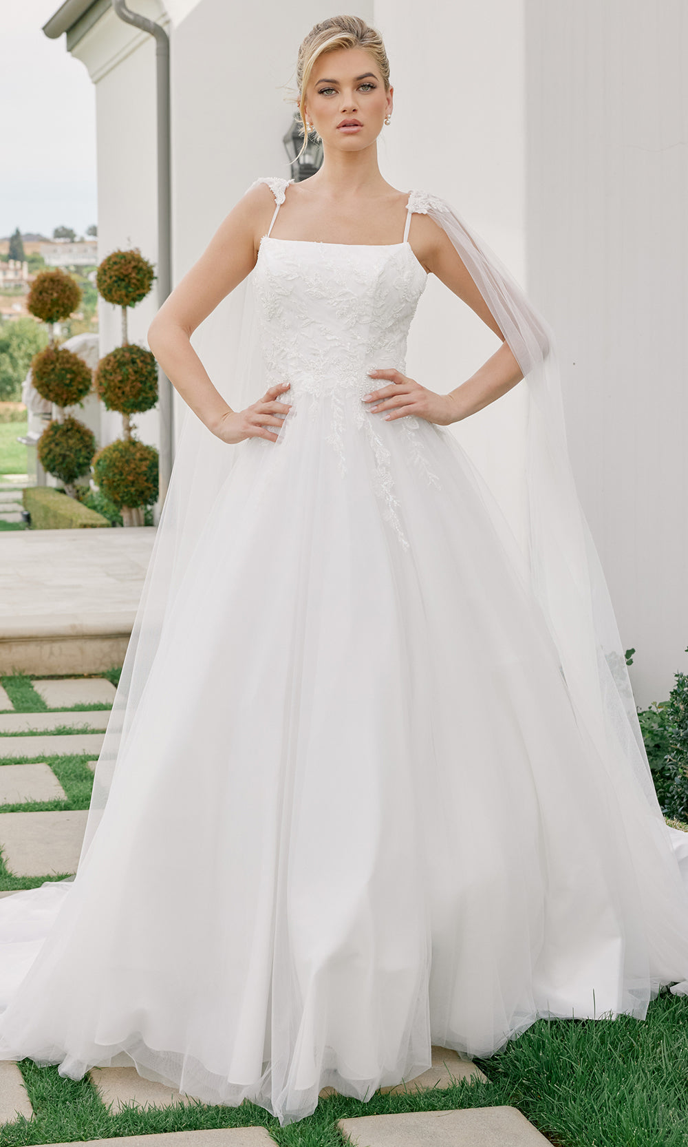 Nox Anabel JW1052 - Square Neck Lace Wedding Dress Wedding Dresses