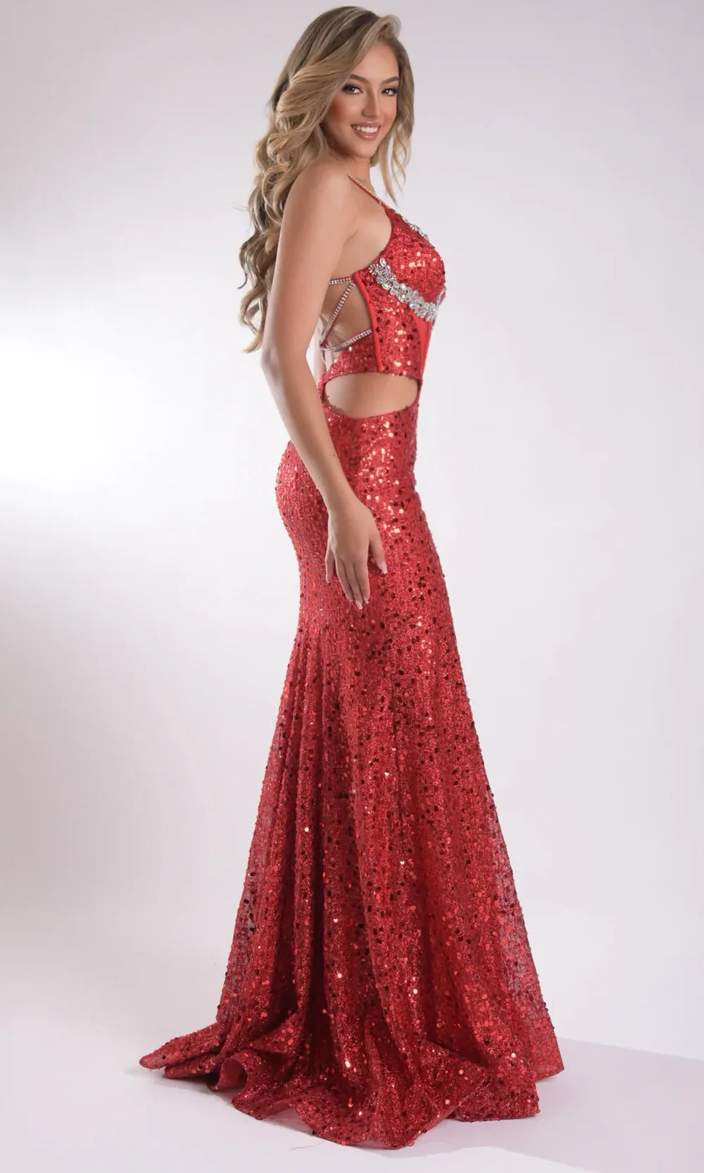 Jasz Couture 7916 - Strappy Back Cutout Sleeveless Prom Gown Prom Dresses in Red 