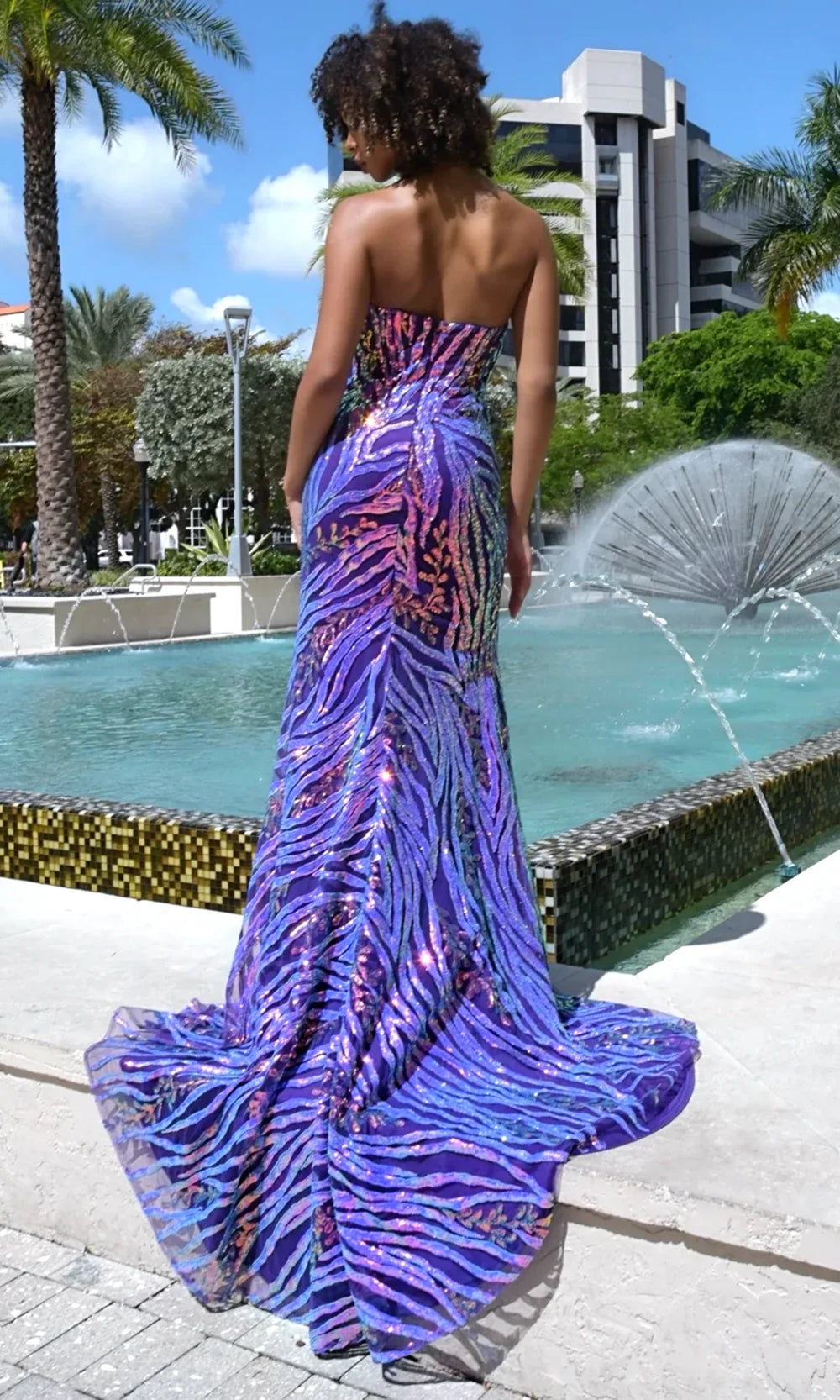 Jasz Couture 7949 - Sequin Embellished Sweetheart Fitted Gown Prom Dresses in Purple 