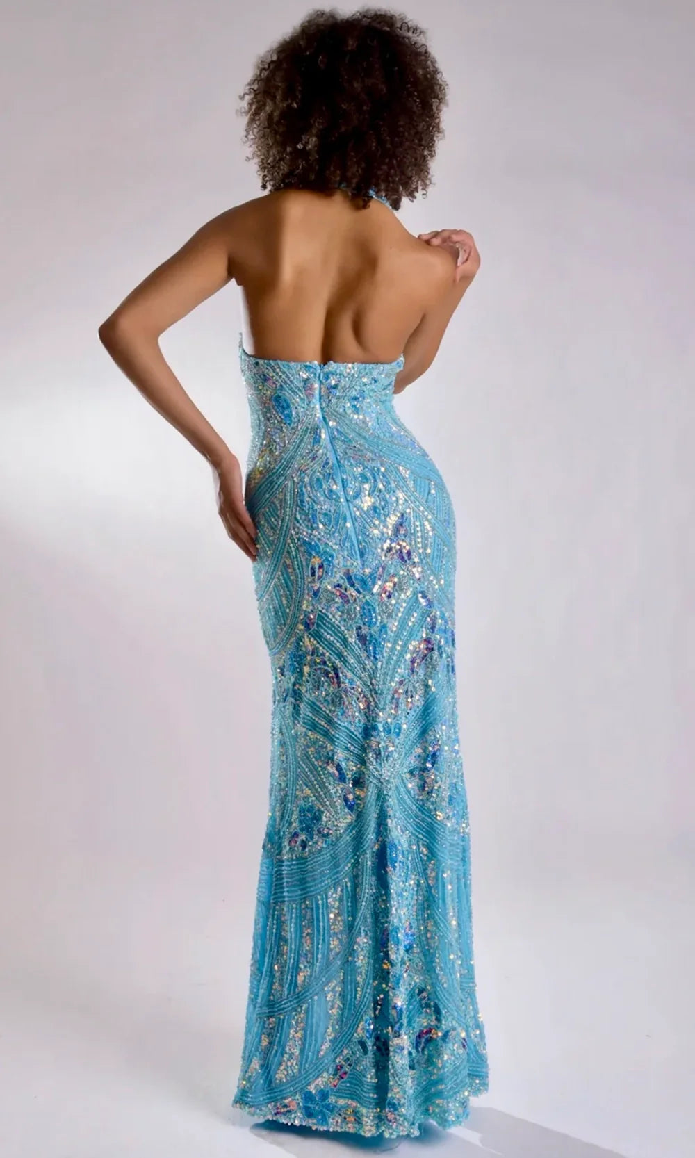 Jasz Couture 7967 - Open Back Halter Embellished Prom Gown Prom Dresses