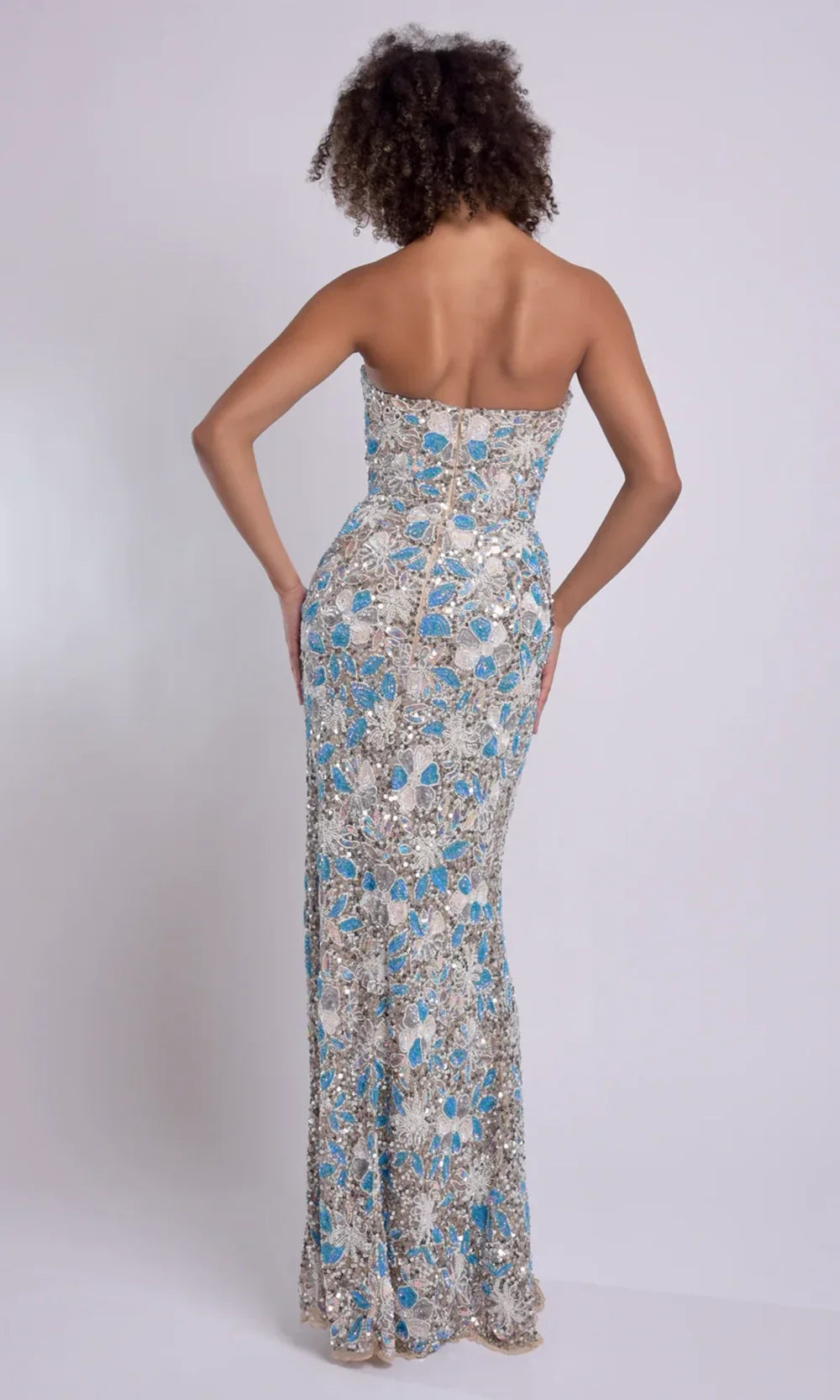 Jasz Couture 7971 - Sweetheart Neckline Floral Embellished Long Gown Prom Dresses in Nude Multi
