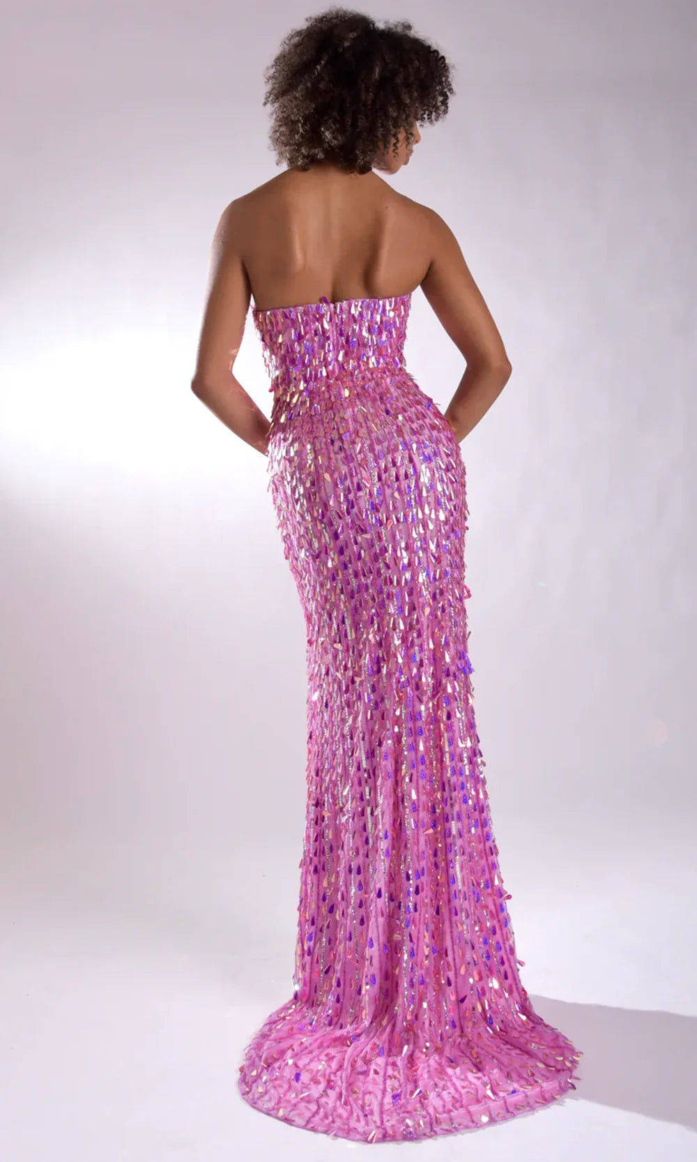 Jasz Couture 7973 - Strapless Iridescent Evening Gown Prom Dresses in Pink 