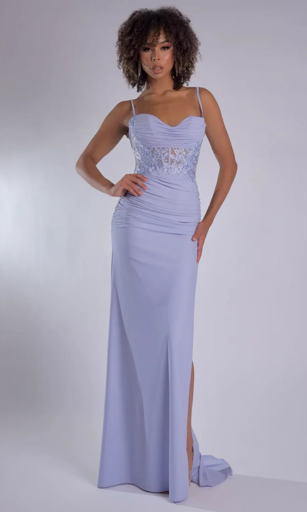 Jasz Couture 7987 - Draped Sweetheart Embellished Corset Prom Gown Prom Dresses in Lilac 