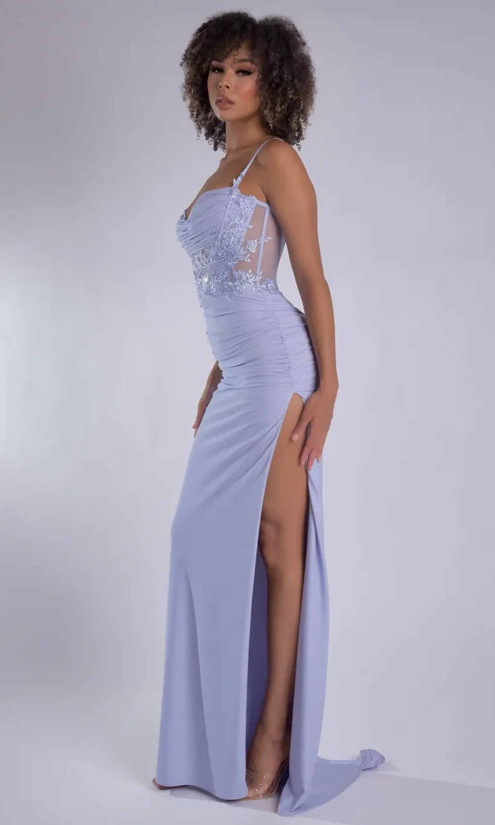 Jasz Couture 7987 - Draped Sweetheart Embellished Corset Prom Gown Prom Dresses in Lilac 