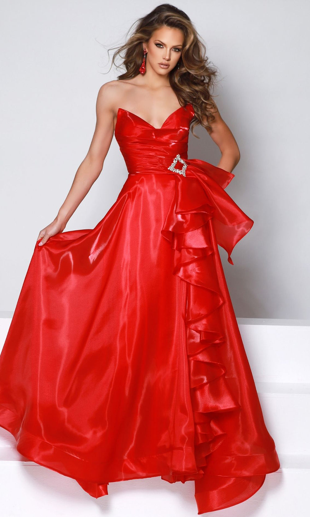 Johnathan Kayne 2962 - Long Mirror Organza, Satin Lining A-Line Dress ...