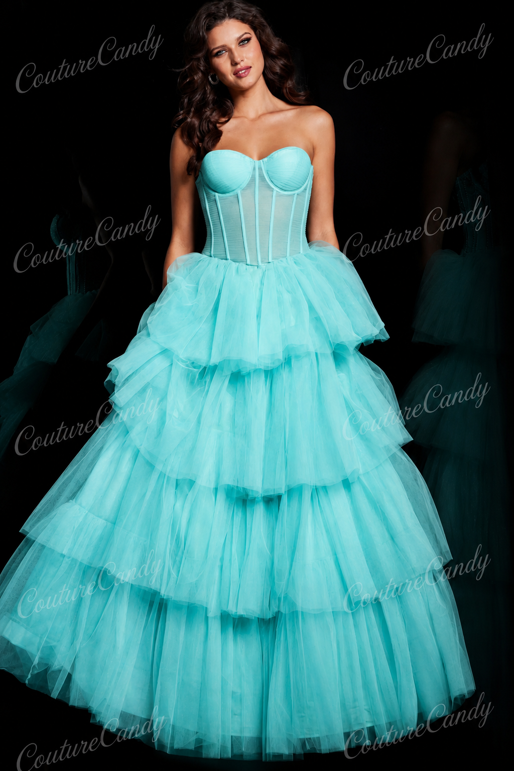 Jovani 37062 - Tulle Corset Ballgown