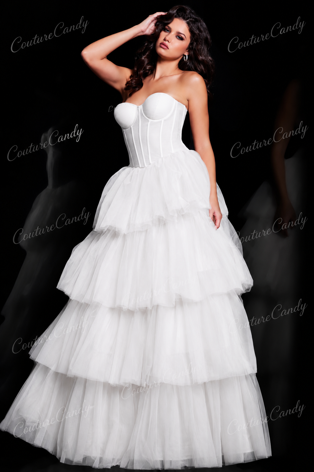 Jovani 37062 - Tulle Corset Ballgown